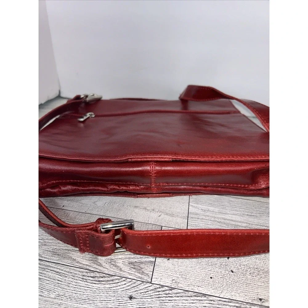 Wilson's Leather Structured Wine Red Executive Tote Bag | Genuine Leather Should